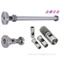 Extruder screw and barrel for PE processing extruder